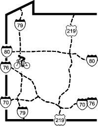 Map showing the trail location within the surrounding region providing context for the trail environment